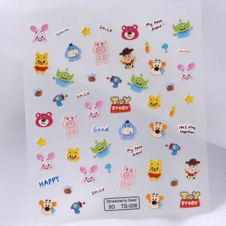 ใหม่ สติกเกอร์ ลายการ์ตูนหมีน้อยน้ําผึ้ง 3D 5D สําหรับติดตกแต่งเล็บ