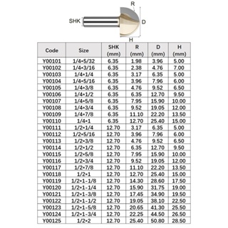 ☬Tideway ดอกเร้าเตอร์ทังสเตนคาร์ไบด์ CNC ก้านกลม สําหรับงานไม้ 1/2 1/4 นิ้ว