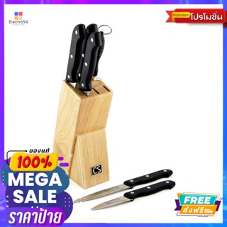 ชุดมีด 7 ชิ้น พร้อมแท่นเสียบไม้KNIFE SET 7 PCS. WITH WOODEM BLOCK