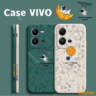 เคส VIVO Y35 Y16 Y22 Y22S Y02S Y21 Y21S Y33S Y33T Y20 Y12S Y20S Y12A Y15S Y15A Y01 Y01A Y17 Y15 Y12 Y81 Y81I Y31 Y51 Y51A Y75 5G Y30 5G Y76 5G โทรศัพท์มือถือ ลายธีมนักบินอวกาศ สําหรับ