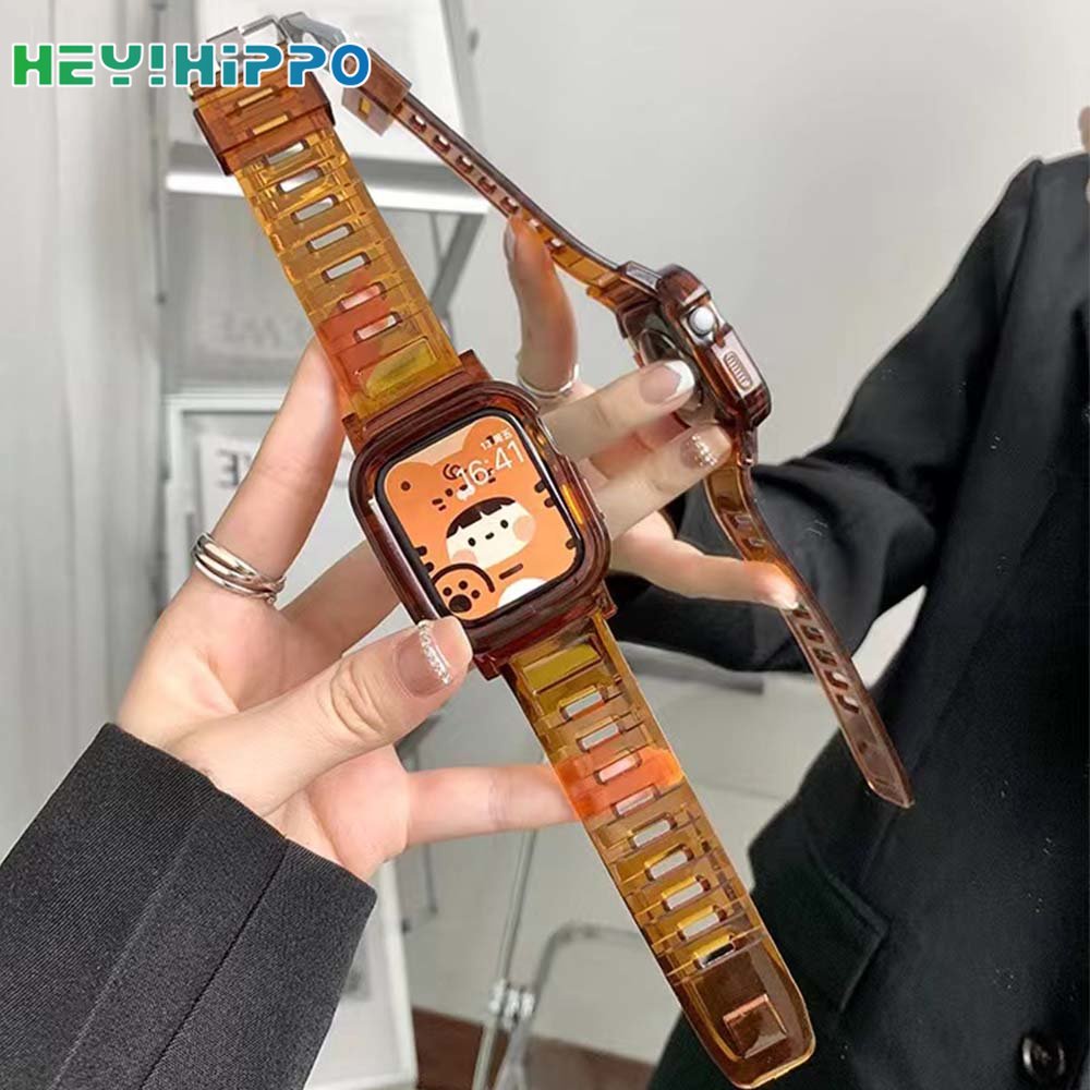 สายนาฬิกาข้อมือ แบบใส ขนาด 45 มม. 44 มม. 42 มม. 41 มม. 40 มม. 38 มม. สําหรับสมาร์ทวอทช์ iwatch series 8 7 6 5 SE 4
