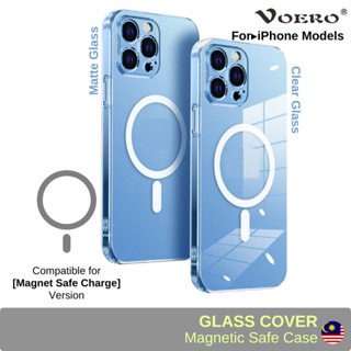 Voero เคสโทรศัพท์มือถือแบบแก้ว ใส ผิวด้าน แม่เหล็ก สําหรับ iphone 13 13 Pro Max 12 12 Pro Max