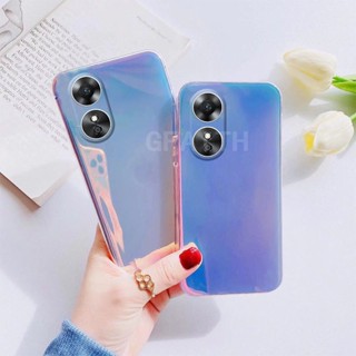 พร้อมส่ง เคสโทรศัพท์มือถือ ซิลิโคนนิ่ม TPU กันกระแทก ป้องกันเลนส์ เรียบง่าย สีม่วง สําหรับ OPPO A78 A58 NFC 4G 5G 2023 A78 OppoA58