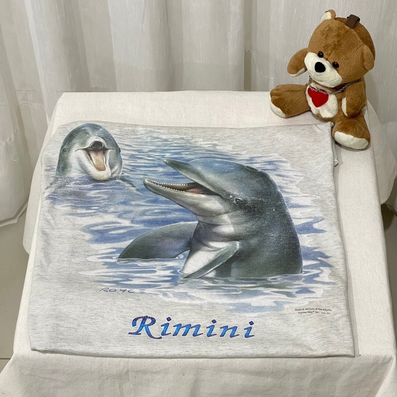 เสื้อมือสอง น้องโลมาจากเมือง Rimini ประเทศอิตาลี Delfinario Rimini สกรีนสวย ป้ายห้อย