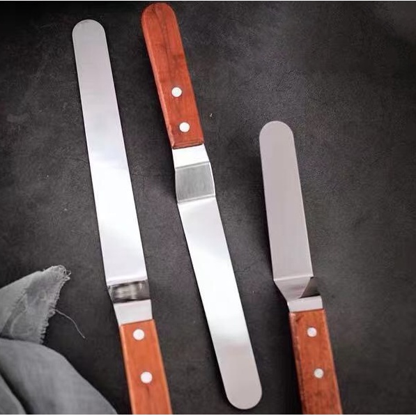 พร้อมจัดส่ง มีดหั่นขนมปัง มีดตัดเค้ก มีดปาดเค้ก สปาตูลา ที่ปาดเค้ก PEAR 6นิ้ว/8 นิ้ว HB0041 - รูปที่ 2