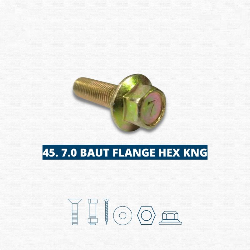 M6 Flange Bolt Key 10 Thread P1.00 เหลือง - M6 Cap Bolt - Flang Bolt