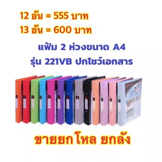 แฟ้ม 2 ห่วง ตราช้าง แฟ้ม No.221vb ยกโหล ยกลัง แฟ้มโชว์เอกสาร 221vb แฟ้ม 2 ห่วงตราช้าง โชว์ปกหน้า แฟ้ม 221 a4 vb