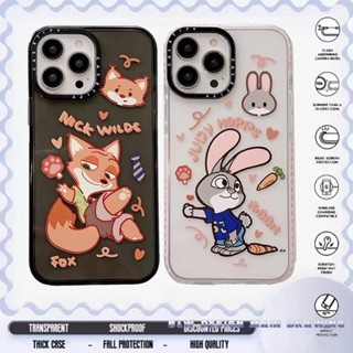 Casetify เคสโทรศัพท์มือถือแบบนิ่ม ใส กันกระแทก ลาย Nick Wilde Judy Hopps น่ารัก สําหรับ iPhone 14 14Pro MAX 13 12 11 Pro MAX X XS MAX XR