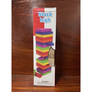 ตึกถล่มไม้ stack high พร้อมตัวเลข เจงก้า (Jenga) เกมตึกถล่ม งานไม้หนาและดีมาก