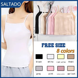 [SALTADO] ฤดูร้อน สีพื้น เสื้อชั้นในสตรี สีขาว สวมด้านนอก สีดํา เสื้อกั๊ก เสื้อยืดด้านบน