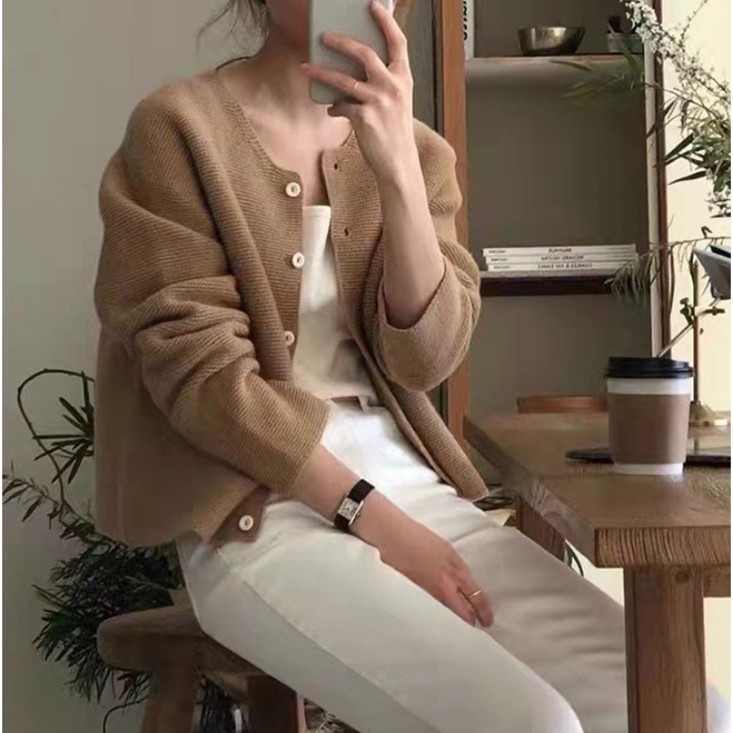 Charlee cardigan เสื้อหนาวไหมพรม กระดุมหน้า สไตล์เกาหลี TS1373