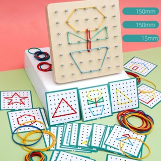 [New Year Promotion] Nail Board Wooden Montessori Geoboard Mathematical Graphical Array Block Toy