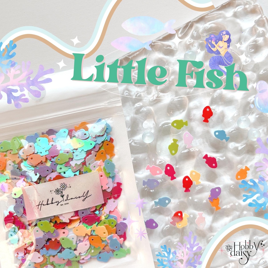 Little Fish// เลื่อมกลิตเตอร์รูปน้องปลาจิ๋วขนาด 8 mm