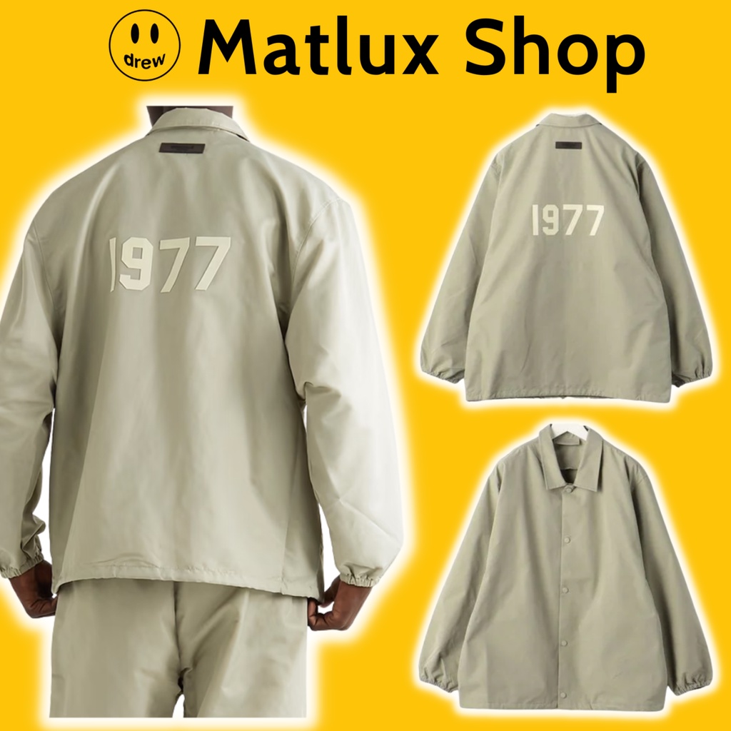 FEAR OF GOD FOG ESSENTIALS SS22 1977 เสื้อแจ็คเก็ต Seafoam ทําจากผ้าร่มชูชีพคุณภาพสูง เสื้อกันลม 197