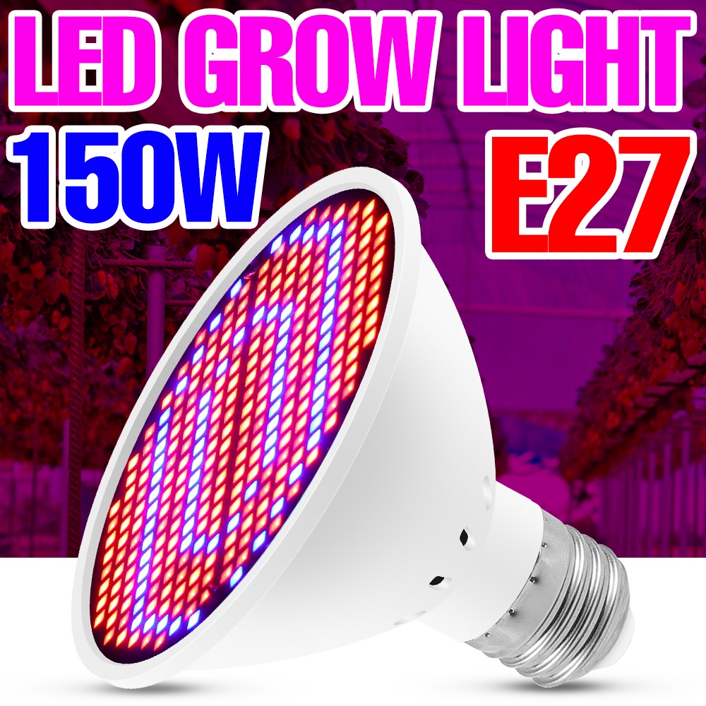 โคมไฟปลูกพืชไฮโดรโปนิก Led E27 เต็มสเปกตรัม 85-265V 50W 100W 150W สําหรับปลูกพืชในร่ม เรือนกระจก