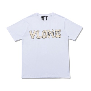 เสื้อเด็กหญิง เสื้อวันพีช VLONE ผู้ชายและผู้หญิงแฟชั่นลำลองเสื้อยืดแขนสั้น เสื้อขาว เสื้อยืด Tee