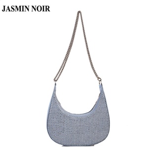 Jasmin NOIR กระเป๋าสะพายไหล่ สะพายข้าง ประดับเพชร ลายดวงจันทร์ สําหรับผู้หญิง