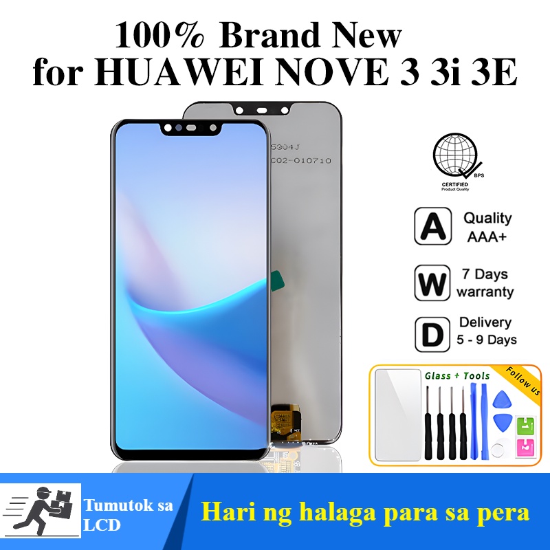 จอแสดงผลสําหรับ Huawei Nova 3 Nova 3i Nova 3e จอแสดงผล LCD หน้าจอสัมผัส PAR LX1 LX9 INE LX2 L21 LX3 
