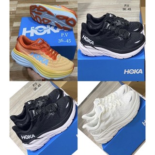 รองเท้าใส่วิ่ง🏃🏻‍♂️Hoka Bondi8 (wide)sz.36-45 มี4สี สำหรับผู้ชายและผู้หญิง หน้าเท้ากว้างสินค้าพร้อมส่งพร้อมกล่อง❤️💕😘