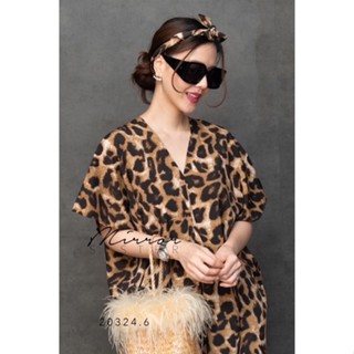 iZZy LEoPaRD DReSS•• แมกซี่เดรสลายเสือ มาพร้อมที่ผูกคอเก๋ หรือผูกผมชิคๆ แพทเทรินเดรสหลวมๆผ่าข้างเดินสบาย