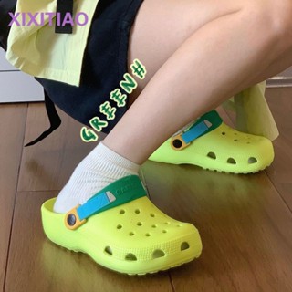 【🌈Ooyoudo】แตะ crocs EVA กันลื่น เหมาะกับเดินชายหาด สําหรับผู้หญิง【แตะผู้หญิง jibbitz อุปกรณ์เสริม】