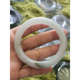กำไลหยกธรรมชาติแท้ หยกพม่า (Jadeite jade Type A) วงในประมาณ 55.5มม