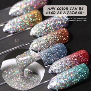 HS UNIVERSAL LASER GLITTER GEL (( กระปุก )) สีทาเล็บเจล โฮโลแกรม วิ้ววาวเล่นแสง ขนาด 5กรัม / อุปกรณ์เพ้นท์เล็บ