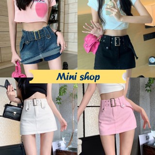 Mini shop🌸พร้อมส่ง🌸(9015/932) -NZ กระโปรงกางเกง ทรงY2K ทรงเอใส่รัดเอวน่ารักมาก