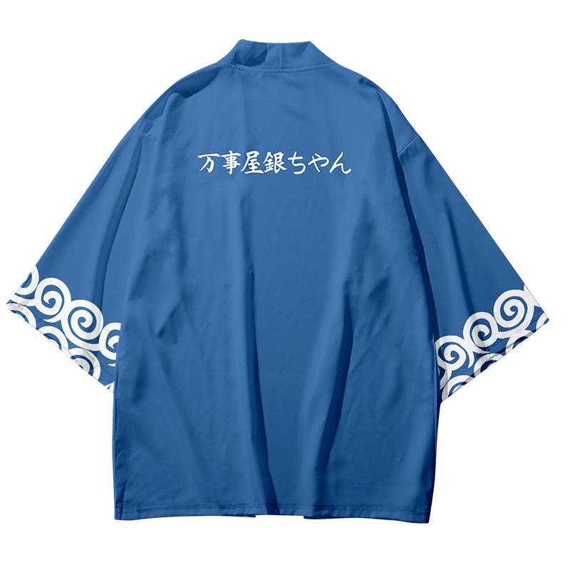 Yb GINTAMA กิโมโน Haori แขนยาวคอสเพลย ์ Gintoki Top Casual อะนิเมะแจ ๊ กเก ็ ต Unisex คาร ์ ดิแกน Plus ขนาด