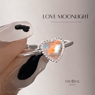 ESCOBAL แหวนเงิน Love moonlight แหวนมงคล แหวนปรับขนาด แหวนแฟ…