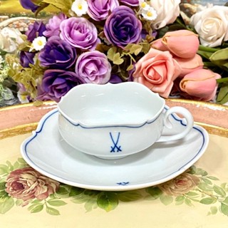 Meissen White Sword Mark Teacup ชุดถ้วยชา