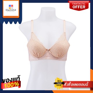 เสื้อชั้นในดันทรงผ้าลูกไม้ สีเบจ ไซส์ 32B PUSH UP LACE BRA BEIGE COLOR SIZE 32B