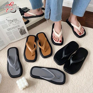 QiaoYiLuo Flip Flops ผู้หญิงรองเท้ากันลื่นด้านล่างชายหาด