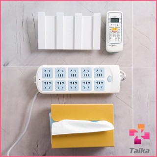 Taika ที่เก็บสายปลั๊กไฟ 2 in 1 ที่ยึดรางแบบแขวนผนังไร้รอย ตัวยึดรางปลั๊ก  Socket retainer