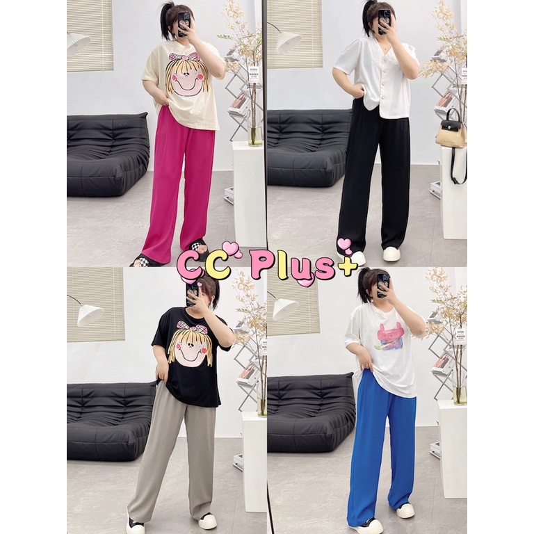 CiCi Plus+(810)กางเกงขายาว เนื้อผ้าดับเบิ้ลริช ใส่สบาย ทรงสวยมาก สาวอวบอ้วนPlus Size