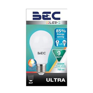 หลอด LED BEC A60 ULTRA 9 วัตต์ COOLWHITE E27