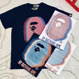 เสื้อยืดแขนสั้น พิมพ์ลาย Bape ape-Man Head Street Wear สําหรับผู้ชาย