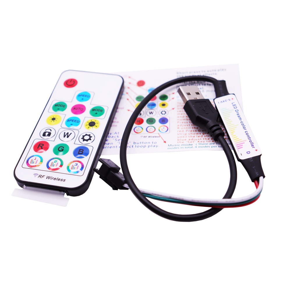 Led Strip Light Music Controller MINI 17Keys RF รีโมทคอนโทรล 370 โหมดสําหรับ WS2812B WS2811 RGB DC/USB 5-24V ราคา ถูกที่สุด ดีลบีเคเค แกลเลอรีภาพที่ 4