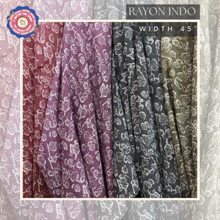 ผ้าเรย่อนอินโด (Rayon Indo) หน้าผ้า 45" ลื่น เนื้อเรียบ ผ้าตัดชุด ตัดกระโปรง เดรส ชุดทำงาน ผ้าเมตร ผ้าหลา ตัดกระโปรง