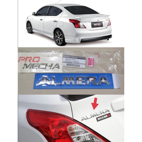 NISSAN ALMERA N17L 2012~2018 โลโก้ REAR BONNET EMBLEM ALMERA MARK "ALMERA " BELAKANG