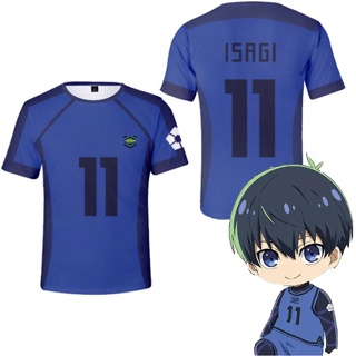 เสื้อยืดแขนสั้น พิมพ์ลายการ์ตูนอนิเมะ BLUE LOCK Isagi Yoichi สไตล์ฮาราจูกุ สําหรับเด็ก และผู้ใหญ่ 100-170 ซม.