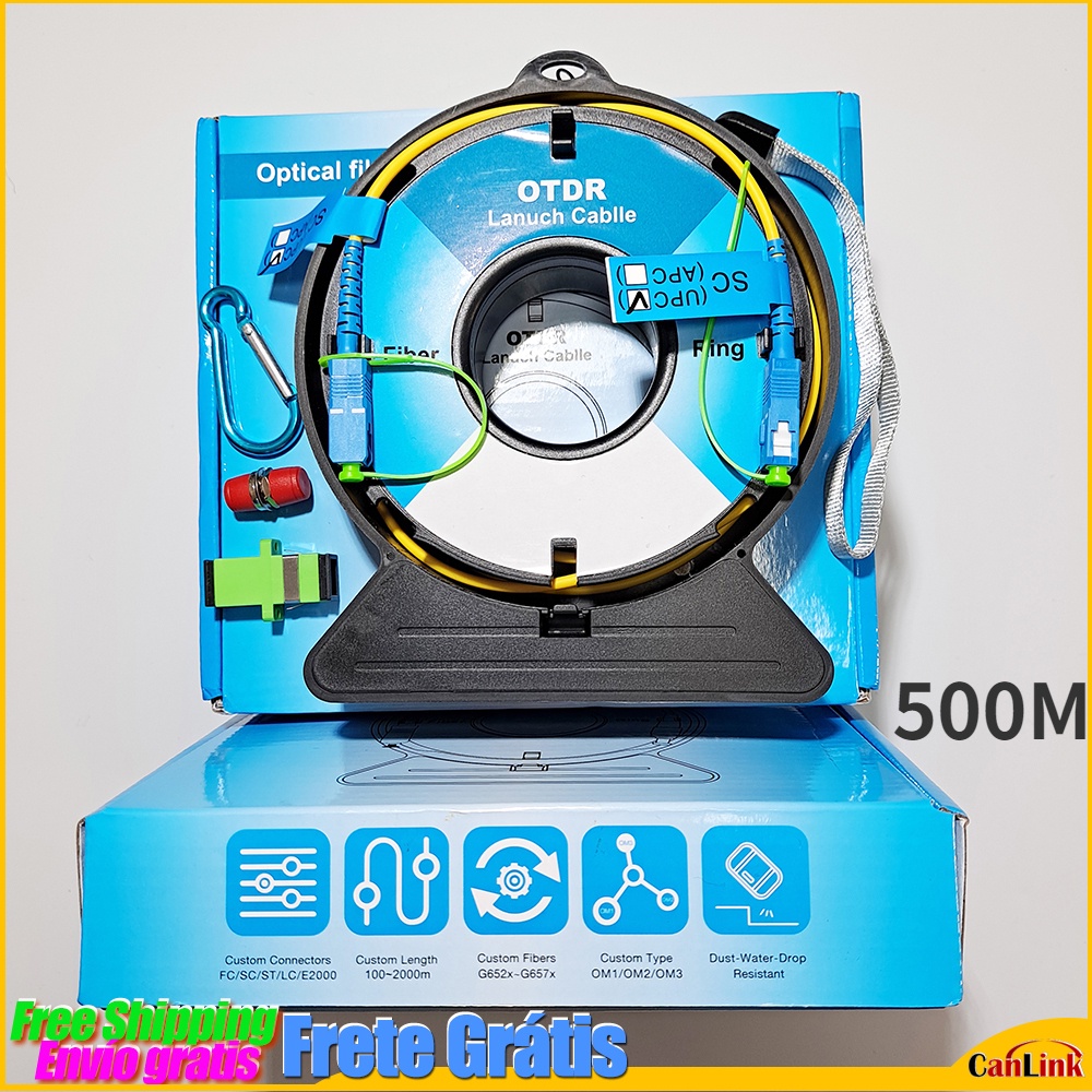 LC SC OTDR Dead Zone Eliminator Fiber Rings Reel Fibre Coil 500M Fiber Optic OTDR Launch Cable Box 1
