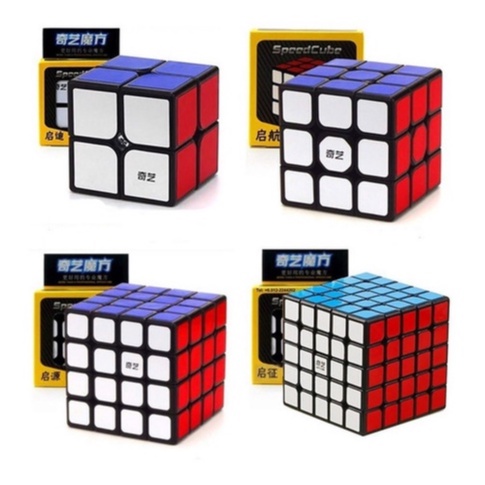รูบิค Rubik  ขอบดำ  Qiyi 2x2 3x3 4x4 5x5 ของเล่นฝึกสมอง สำหรับเกม Rubik's Cube
