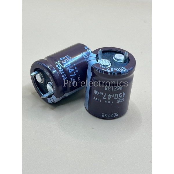 capacitor 47uf 450v 400V 105องศา Rubycon ตัวเก็บประจุ 105องศา ขาเขี้ยว ออกบิลได้