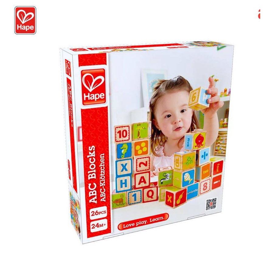Hape ของเล่นไม้ ตัวต่อเอบีซี Abc Blocks ของเล่น เด็ก เสริมทักษะ สำหรับเด็ก 24 เดือนขึ้นไป