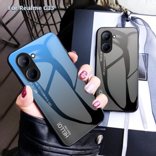 เคสแข็ง กันกระแทก ไล่โทนสี สําหรับ Realme C33 RealmeC33 C 33