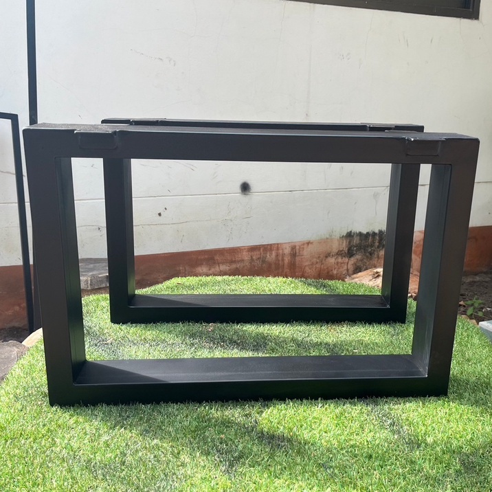 ขาโต๊ะเหล็กสำเร็จรูป  Coffee Table Legs 1คู่(2ขา)ทรงสี่เหลี่ยม สีดำด้าน ขาโต๊ะสำเร็จรูป ทำจากเหล็กกั