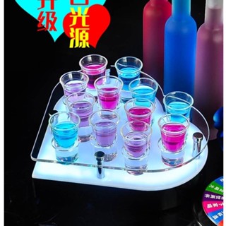 ที่วางแก้วช๊อต heart shaped acrylic shot glass holder 12หลุมบาร์ค็อกเทล Rack KTV ไนท์คลับ12-Hole Love