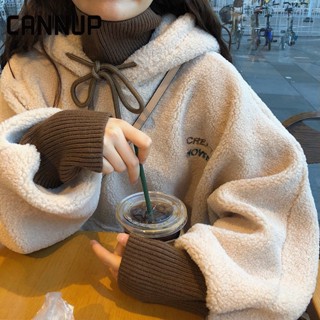 CANNUP เสื้อโค้ทขนแกะผู้หญิงหนาแบบเกาหลี อบอุ่นมาก 2022 ใหม่ S131003