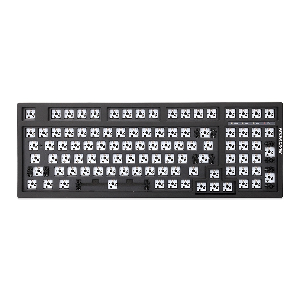 FEKER 98 3 โหมดไร้สายกรณีสีดํา 98% MECHANICAL คีย์บอร์ดชุด HOT SWAPPABLE SWITCH LIGHTING EFFECTS RGB